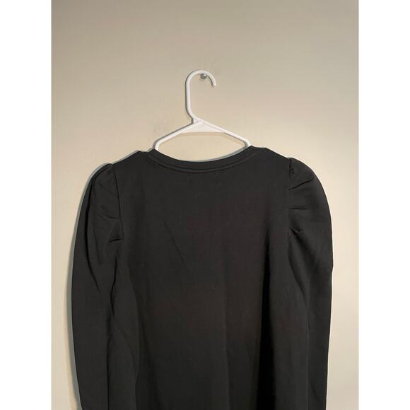 Tuckernuck Pomander Place Black Collins Long Puff Sleeve Mini Dress Size Large - Picture 6 of 9